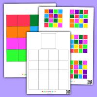 Printable Colored Square Cut and Glue Pattern Activity Printable Colored Square Cut and Glue Pattern Activity
