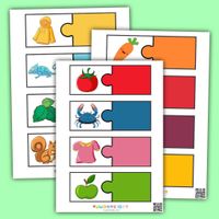 Printable Color Puzzles Matching Activity for Toddlers Printable Color Puzzles Matching Activity for Toddlers