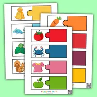 Printable Color Puzzles Matching Activity for Toddlers Printable Color Puzzles Matching Activity for Toddlers