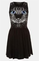Topshop Cat Graphic Skater Dress (Petite) | Nordstrom Topshop Cat Graphic Skater Dress (Petite) | Nordstrom