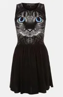 Topshop Cat Graphic Skater Dress (Petite) | Nordstrom Topshop Cat Graphic Skater Dress (Petite) | Nordstrom