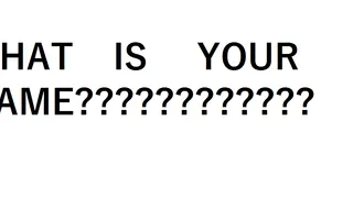 What is Your Name What is Your Name