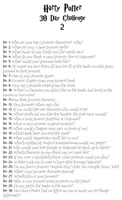 30 Day Harry Potter Challenge 30 Day Harry Potter Challenge