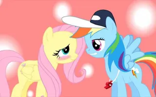 Rainbow Dash and Fluttershy Kiss Rainbow Dash and Fluttershy Kiss