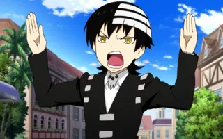 Soul Eater NOT! - Death The Kid, Liz, and Patty (funny scene) (English Dub)