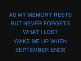 Green Day-Wake Me Up When September Ends lyrics Green Day-Wake Me Up When September Ends lyrics