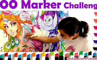 Art Challenge: Color with 100 Markers!!! Art Challenge: Color with 100 Markers!!!