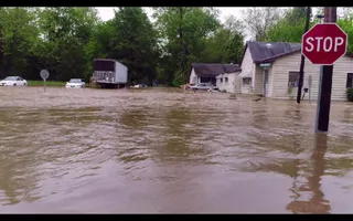 Johnston City Area floods 4K version Johnston City Area floods 4K version