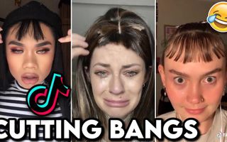 Girls Cutting Bangs | TikTok Compilation Girls Cutting Bangs | TikTok Compilation