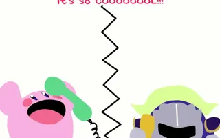 Kirby on the phone Kirby on the phone