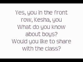 Ke$ha -Boys- Lyrics On Screen Ke$ha -Boys- Lyrics On Screen