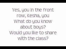 Ke$ha -Boys- Lyrics On Screen Ke$ha -Boys- Lyrics On Screen