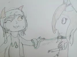 What do you think of my drawing? This is a drawing i made of a ship i have of Nepeta holding a leash to my mixed oc Lauray and i believe i may have made some mistakes on it. So what do you guys think? What do you think of my drawing? This is a drawing i made of a ship i have of Nepeta holding a leash to my mixed oc Lauray and i believe i may have made some mistakes on it. So what do you guys think?