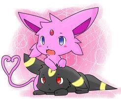 Are you an Umbreon X Espeon fan? Do you approve of the Umbreon and Espeon shipping? I'm a big fan, and I personally give a big thumbs up to this pair! I just got bored and decided to ask what you guys thought about this pokemon couple. :3 Are you an Umbreon X Espeon fan? Do you approve of the Umbreon and Espeon shipping? I'm a big fan, and I personally give a big thumbs up to this pair! I just got bored and decided to ask what you guys thought about this pokemon couple. :3