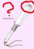Why do tampon have the sharp points in them? At the end where it come out it has sharp points...Why?As shown in this picture I've drawn on I circled the place where it becomes sharp.Why does it have it like that?Is it safe?Does it hurt? Why do tampon have the sharp points in them? At the end where it come out it has sharp points...Why?As shown in this picture I've drawn on I circled the place where it becomes sharp.Why does it have it like that?Is it safe?Does it hurt?