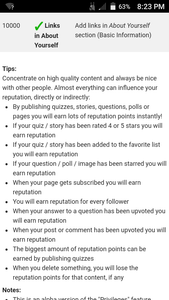 Reputation points thing's Photo