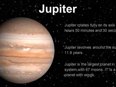 Jupiter day, year ,distance , temprature, size ?