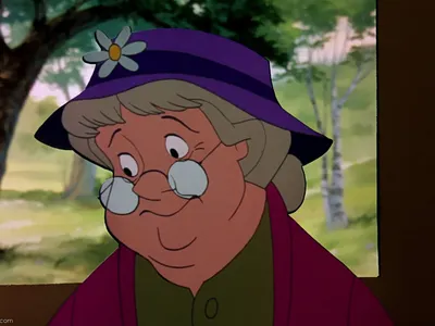Does the lady farmer take him to the forest or did tod run away himself?