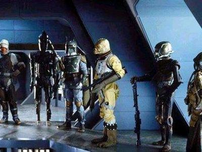 Episode 5: Check the names of the bounty hunters on Vader's ship.