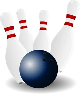 Which game involves knocking down pins with a ball?