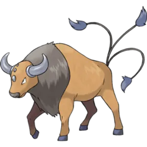After heightening its will to fight by whipping itself with its three tails, it charges at full speed.