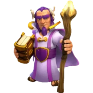 What is the name of the person who looks like a purple wizard?