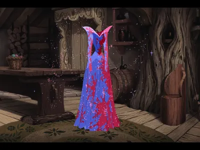 What was the original fabric color of Aurora's dress?