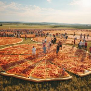 Which event featured the largest pizza ever made?