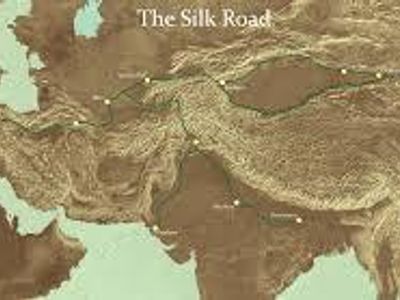 Which religion spread along the Silk Road from India to China?