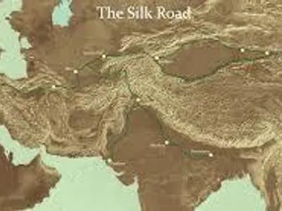 Which religion spread along the Silk Road from India to China?