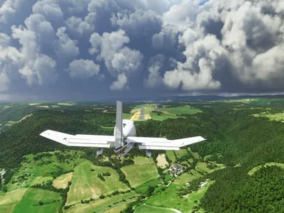 What simulation game allows you to fly various aircraft and perform missions?