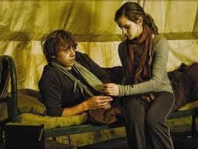 which film does Ron realize his true feelings for hermione?