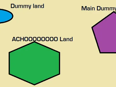 What is the main dummy land's shape?  *Hint in image!!!! *answer not in caps!!!