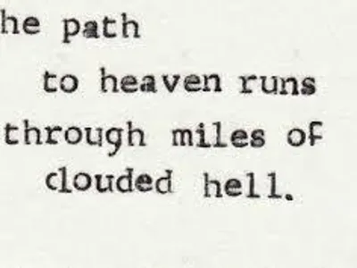 Name the song: 6. The path to heaven runs through miles of clouded hell. Don't look back. Packing my bags.