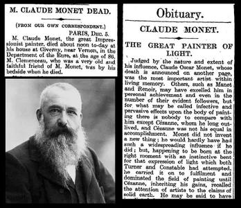 Which year did Monet pass away?