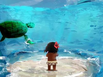 What is the name of the island where the film 'Moana' takes place?
