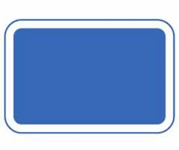 what is a blue rectangle sign used for?