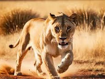 How fast can a lion run in short bursts?