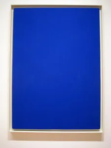 What medium did Yves Klein used most often to paint?