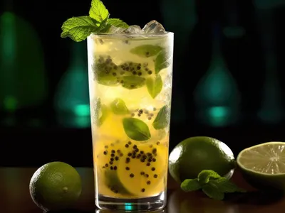 What fruit is commonly used as a garnish for a Mojito cocktail?