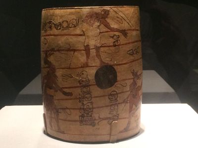 What ceremonial sport did the Mayans play that involved a rubber ball?