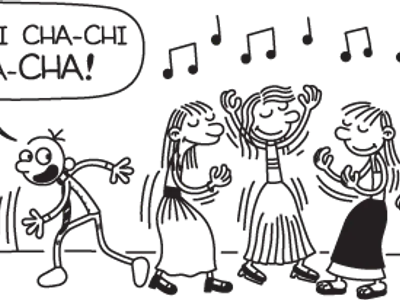 On the outside of the picture Greg gets on the dance, what does it say? (B4 Valentines Dance)