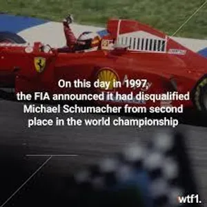 Who was disqualified from the 1997 championship results after a controversial collision?