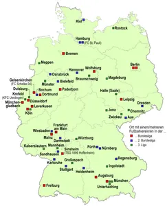 Which German city has the most Bundesliga clubs?
