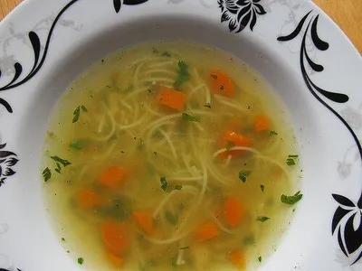 Soup made out of oil and vegetables
