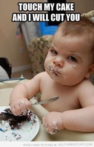 The cake and the little finger! The cake and the little finger!