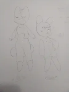 Lolly and Bonbon in jackets (Lolly in leather and Bonbon in varsity)