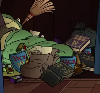 Backgroud details: Hunter's hideout- hex mix, books about grim walkers