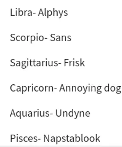 Find you Star Sign in here or the other picture