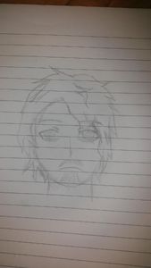 I drew my face. It's the face of a happy man, isn't it?